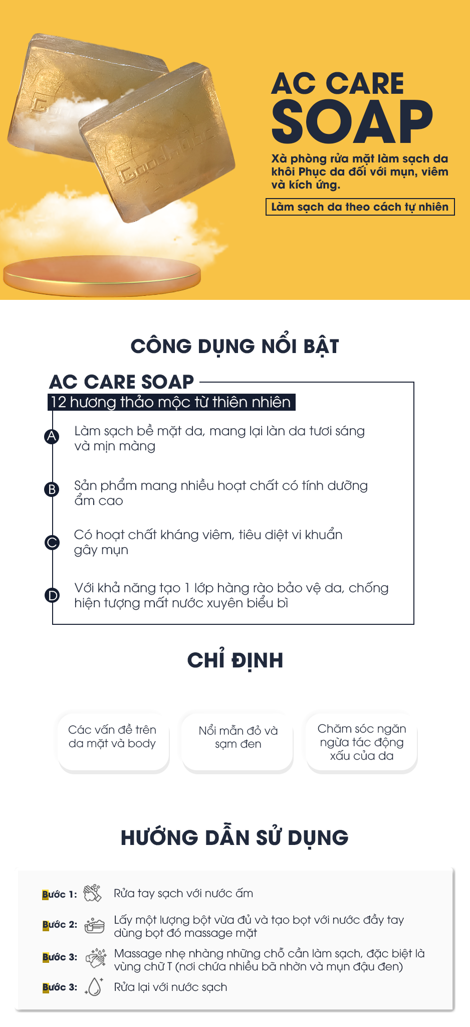 Xà Phòng Thảo Mộc GoodnDoc AC Care Soap
