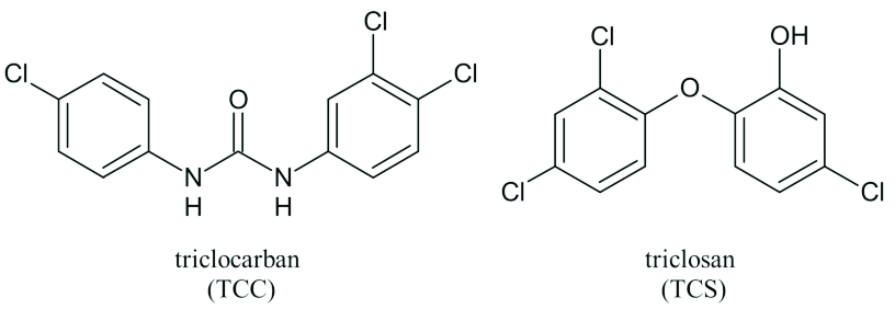 Triclosan và triclocarban trị mụn