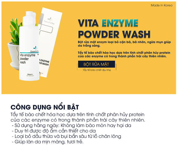Bột Rửa Mặt GoodnDoc Vita Enzyme Powder Wash