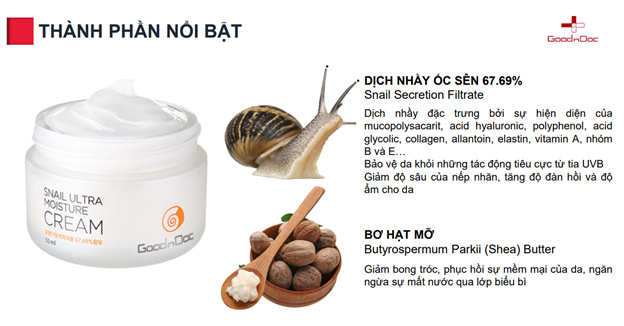 Kem Ngăn Ngừa Lão Hóa GoodnDoc Snail Ultra Moisture Cream